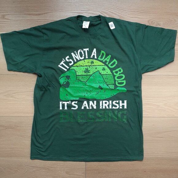 It's Not a Dad Bod - It's an Irish Blessing - New XL Green T-Shirt - Picture 4 of 4
